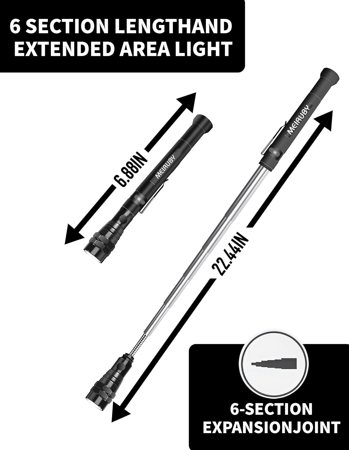 Magnetic Pickup Tool Gifts for Men, Stocking Stuffers for Men Adults, Telescoping Magnet Flashlight Christmas Birthday Gift for Dad, Mens, Him, Husband, Grandpa, Handyman