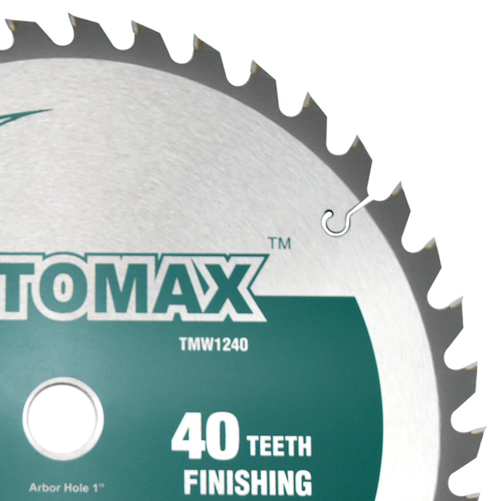 TOMAX 12-Inch 40 Tooth ATB Finishing Saw Blade - Precision Cutting with 1-Inch Arbor
