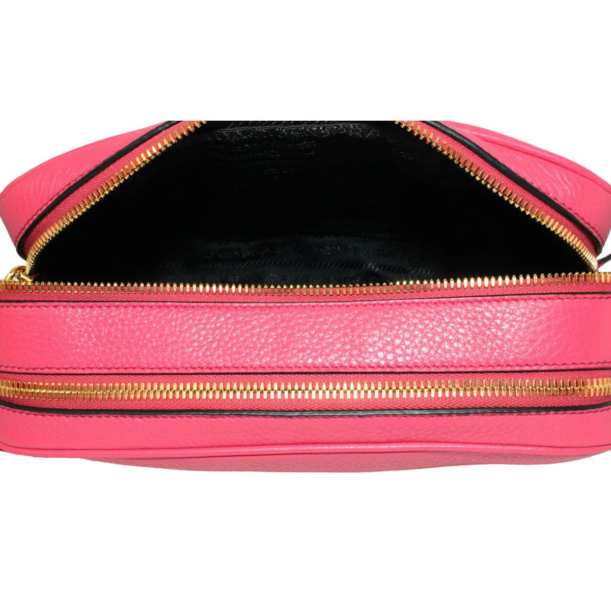 New Prada Peonia Pink Vitello Phenix Leather Double Zip Crossbody 1BH079