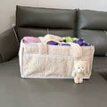 Baby Plush Storage Nursery Organizer Basket Infant Diaper Bag with Handle Caddy Changing Nappy Kids Storage Carrier Large Pocket