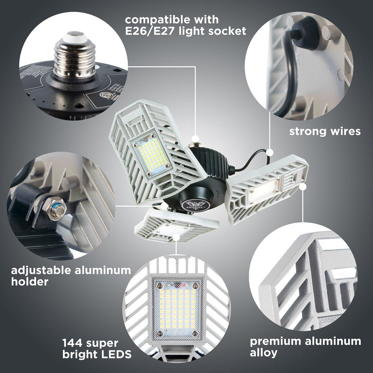 LED Adjustable Garage Lighting Solution