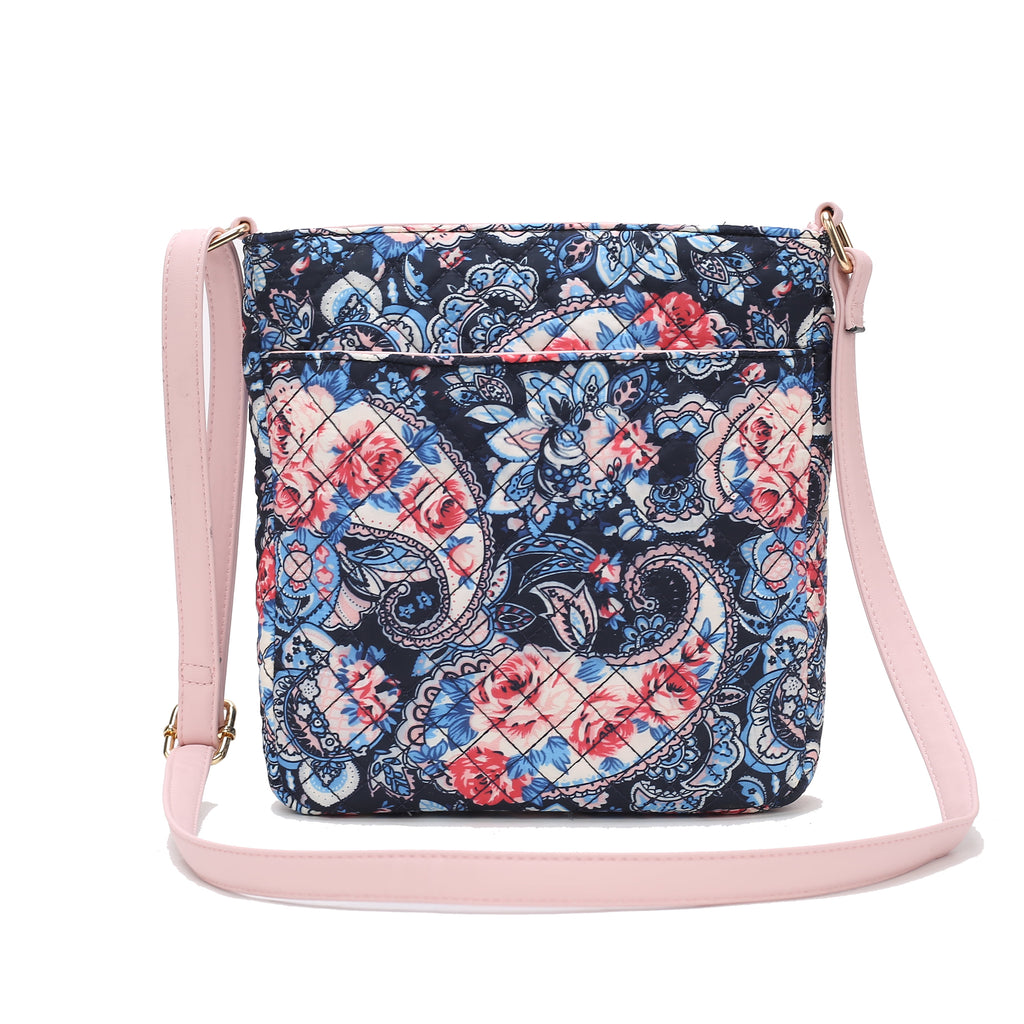 MKF Collection Lainy Cotton Women'S Botanical Crossbody Bag, Designer Crossover Purse Handbag by Mia K - Green
