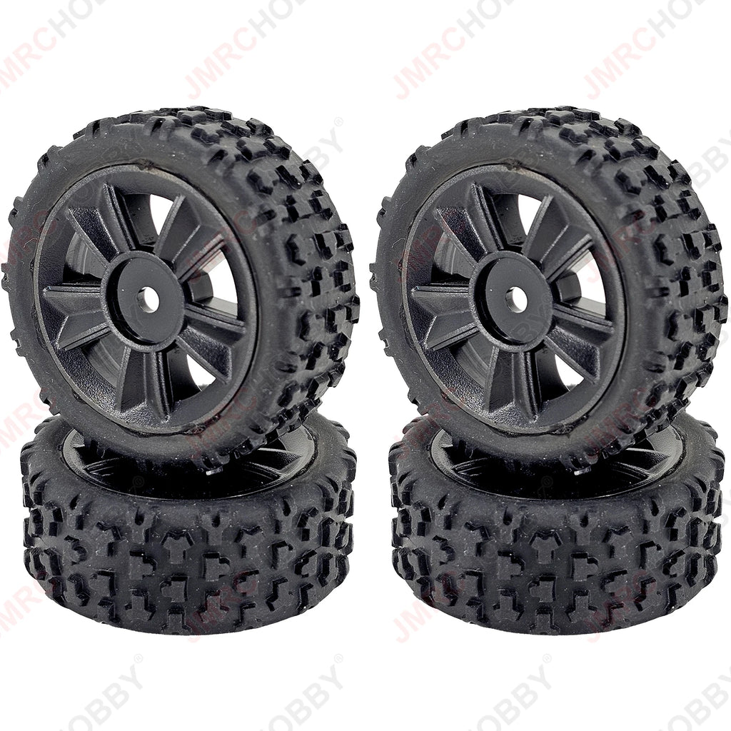 MJX Hyper Go 14301/14302/14303 RC Car Accessories - Rubber TPR Glued Road Wheels with Sponge for 1/14 Scale Drift Performance