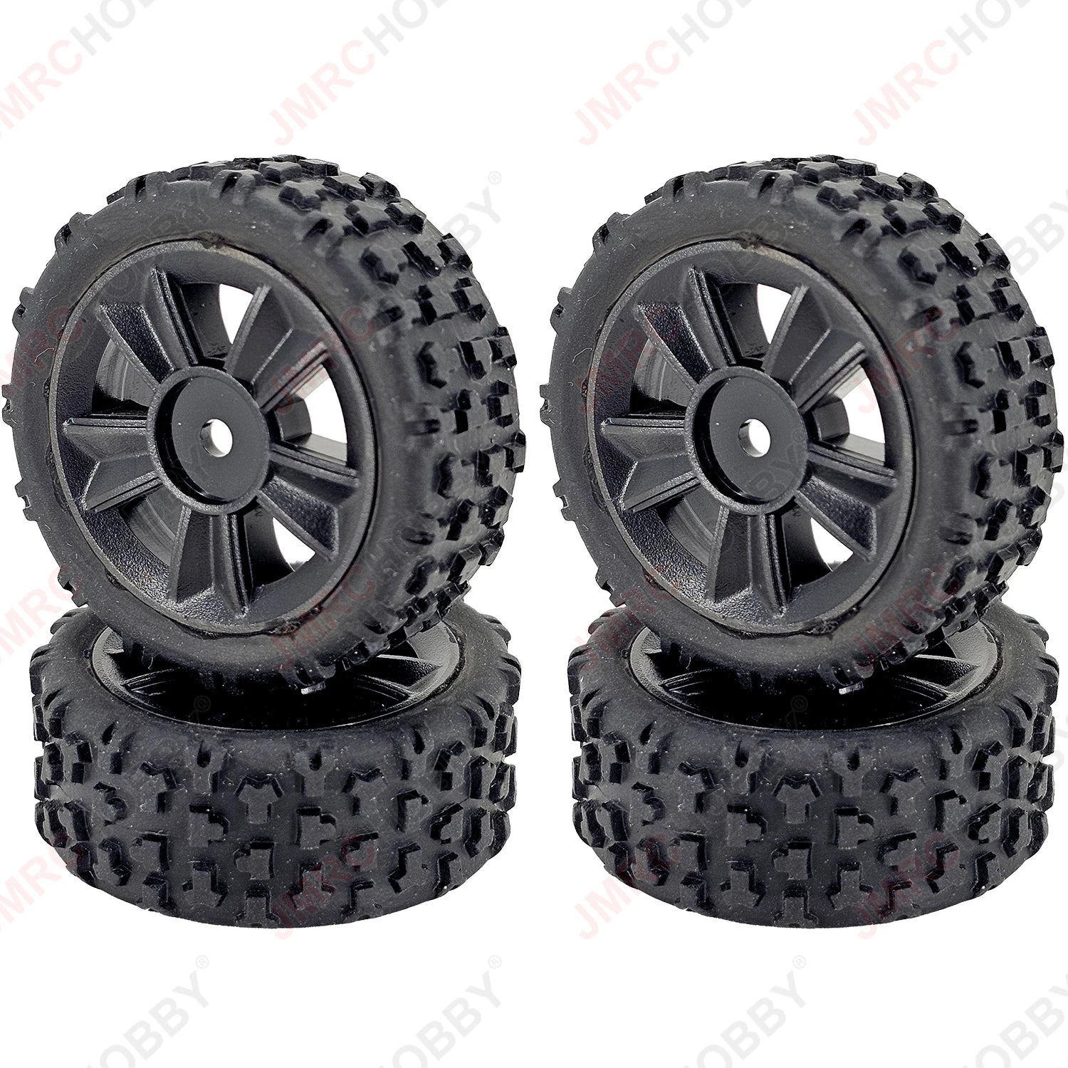 MJX Hyper Go 14301/14302/14303 RC Car Accessories - Rubber TPR Glued Road Wheels with Sponge for 1/14 Scale Drift Performance