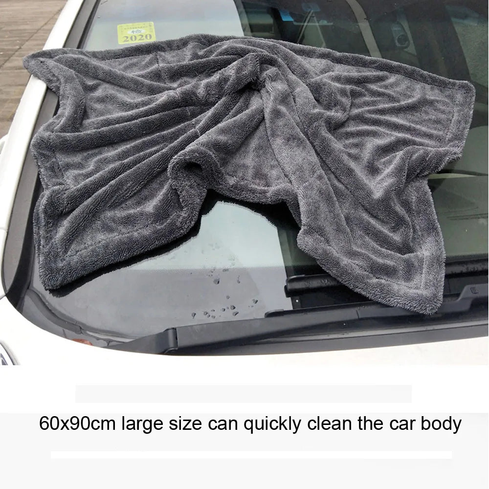 CDWTS 60x90 cm 1200GSM Microfiber Twist Car Wash Towels - Professional Grade Super Soft Cleaning and Drying Cloths for Car Detailing