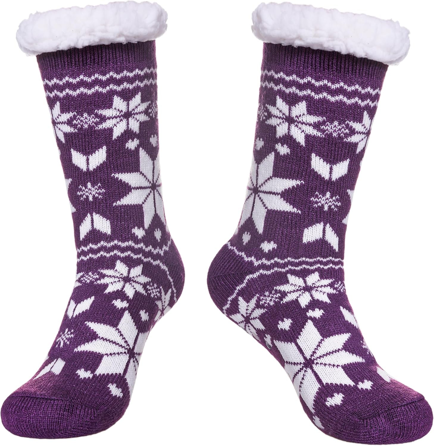SDBING Slipper Socks for Women with Grippers, Winter Warm Fuzzy Indoor Christmas Gifts Socks