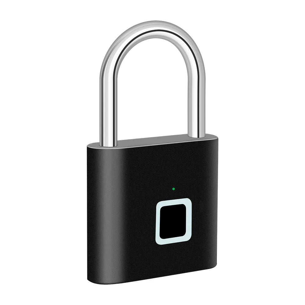 KERUI Keyless USB Rechargeable Fingerprint Smart Padlock - Waterproof, Quick Unlocking, Portable Anti-Theft Zinc Lock