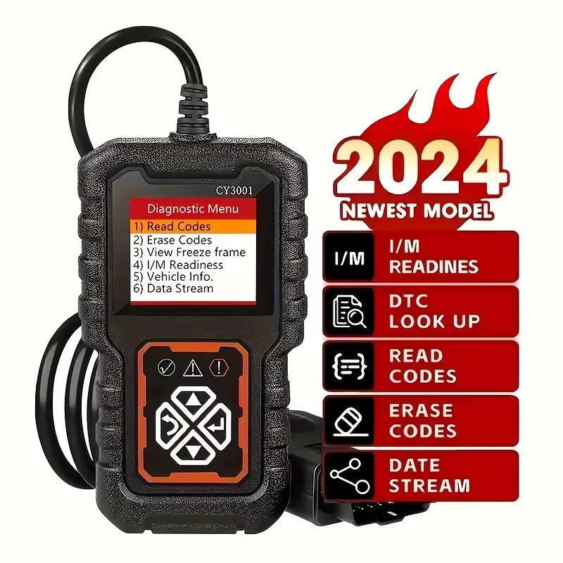 Car OBD2 Scanner Diagnostic Tool Code Reader, Car Voltage Tester Engine Fault Code Scanner, Charging Tester Diagnostic Cy3001B