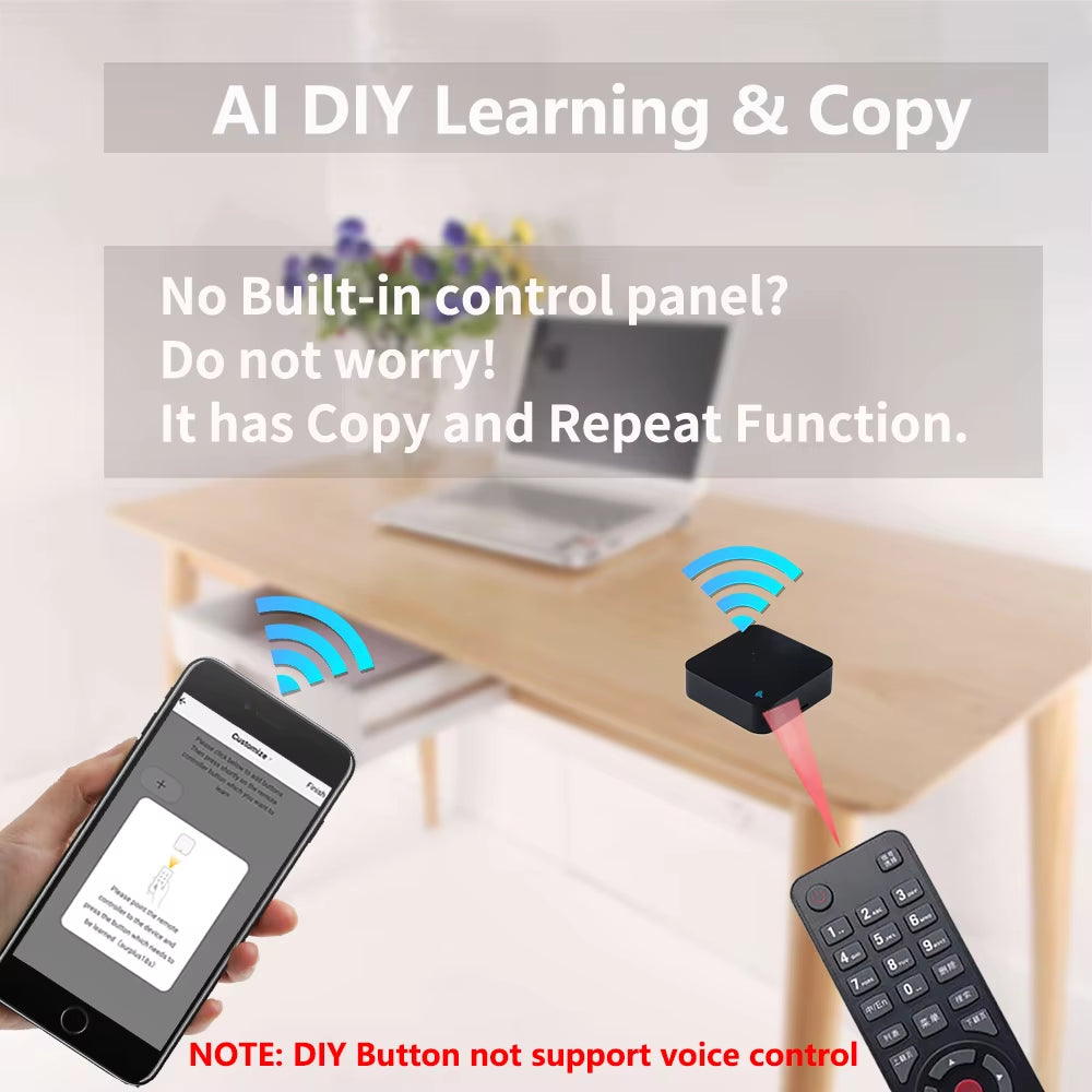 Tuya Smart IR Remote Control - Effortless Smart Home Automation for TV, DVD, AUD, AC - Compatible with Alexa & Google Home