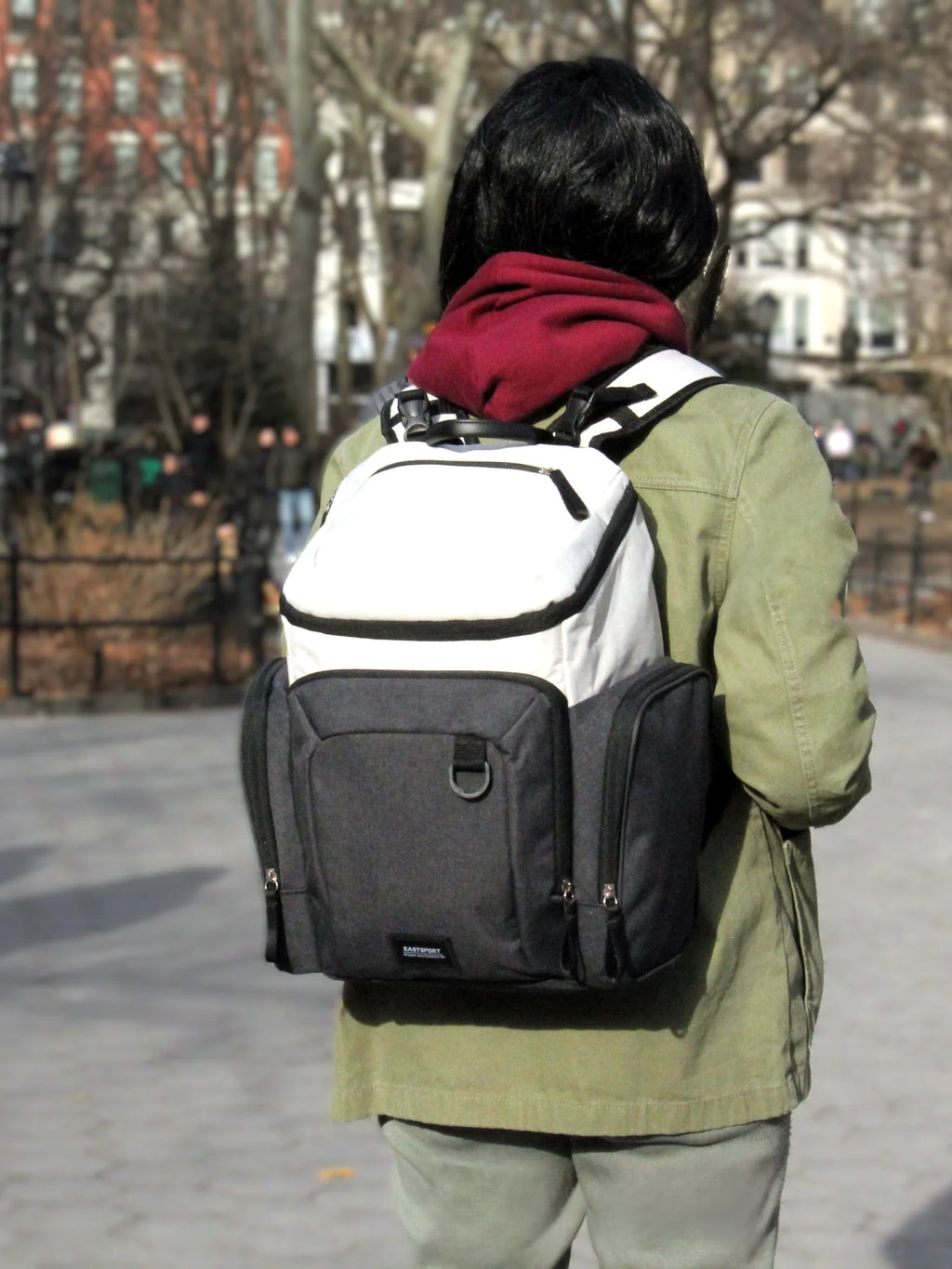 Eastsport Wooster St. Diaper Backpack, Large Capacity, Dark Grey with Changing Pad, Stroller Straps, and Insulated Pockets