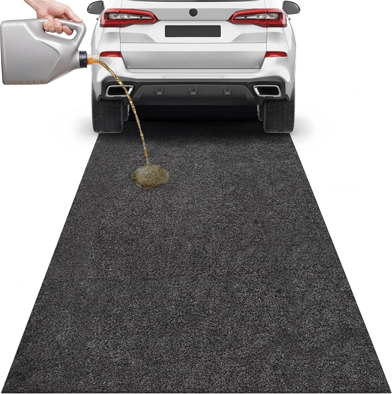 2 Pcs Oil Spill Mat Set (36"×60") - Complete Garage Floor Protection - Front & Rear Car Coverage - Reusable Washable Oil Drip Mats