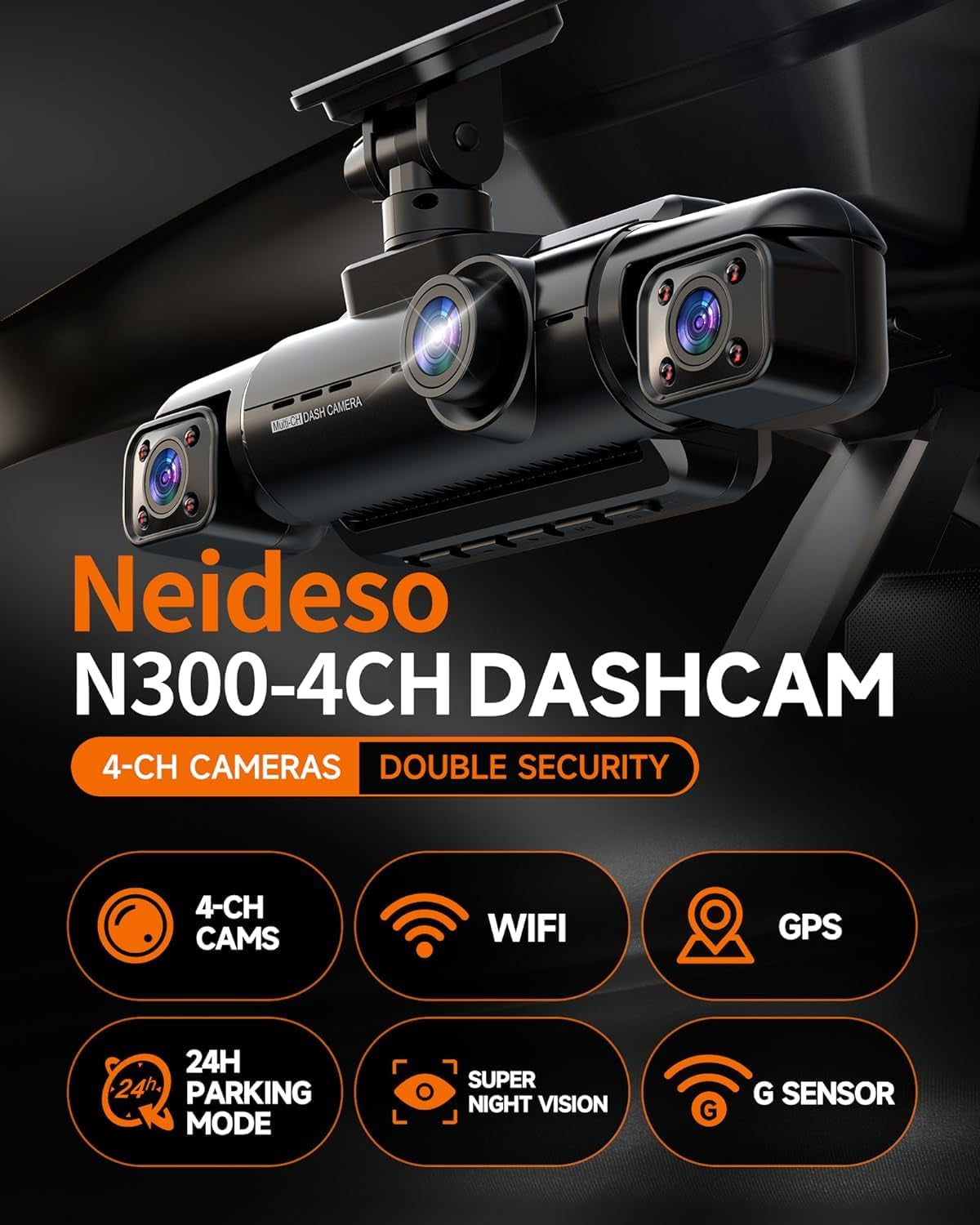 Mejor Camara De Seguridad FHD 1080P Para Carros De 360° Cámara De 4 Canales