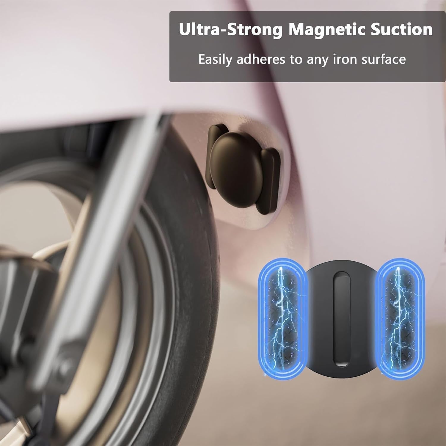 Mini GPS Tracker for Vehicles,Real Time Car GPS Tracker Work with Apple Find My(Ios Only),No Monthly Fee Mini Hidden Car Tracker with Magnetic Case (Black,2Pcs)