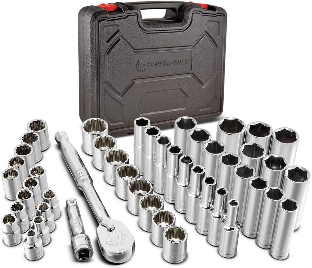 Ultimate 200-Piece Mechanics Tool Set - Includes SAE & Metric Sockets, Powerbuilt XT 90 Tooth Ratchets, and Durable Case!