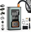 Cordless Tire Inflator Portable Air Compressor, 150 PSI Mini Bike Pump with Digital Dual Values Display, Electric Car Pump with Pressure Gauge LED Light, Air Pump for Auto, Motorcycle, Bicycle, Balls