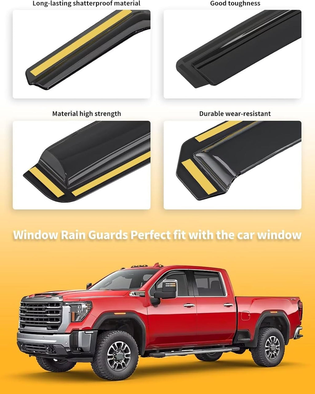 In-Channel Rain Guards for Chevy Silverado/GMC Sierra 2500HD 35