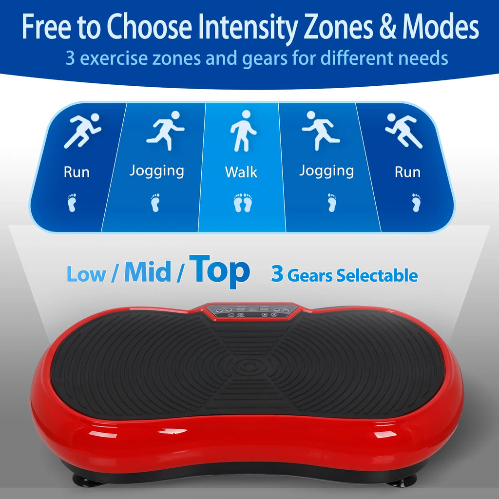 Vibration Plate Exercise Machine for Full Body Workouts with Bluetooth Connectivity - Red