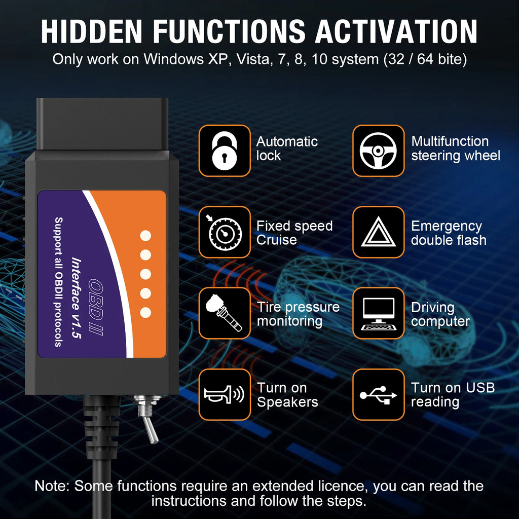 Forscan ELM 327 OBD2 Diagnostic Scanner USB V1.5 HS/MS CAN Switch for Ford Vehicles Coding Code Reader Free Shipping