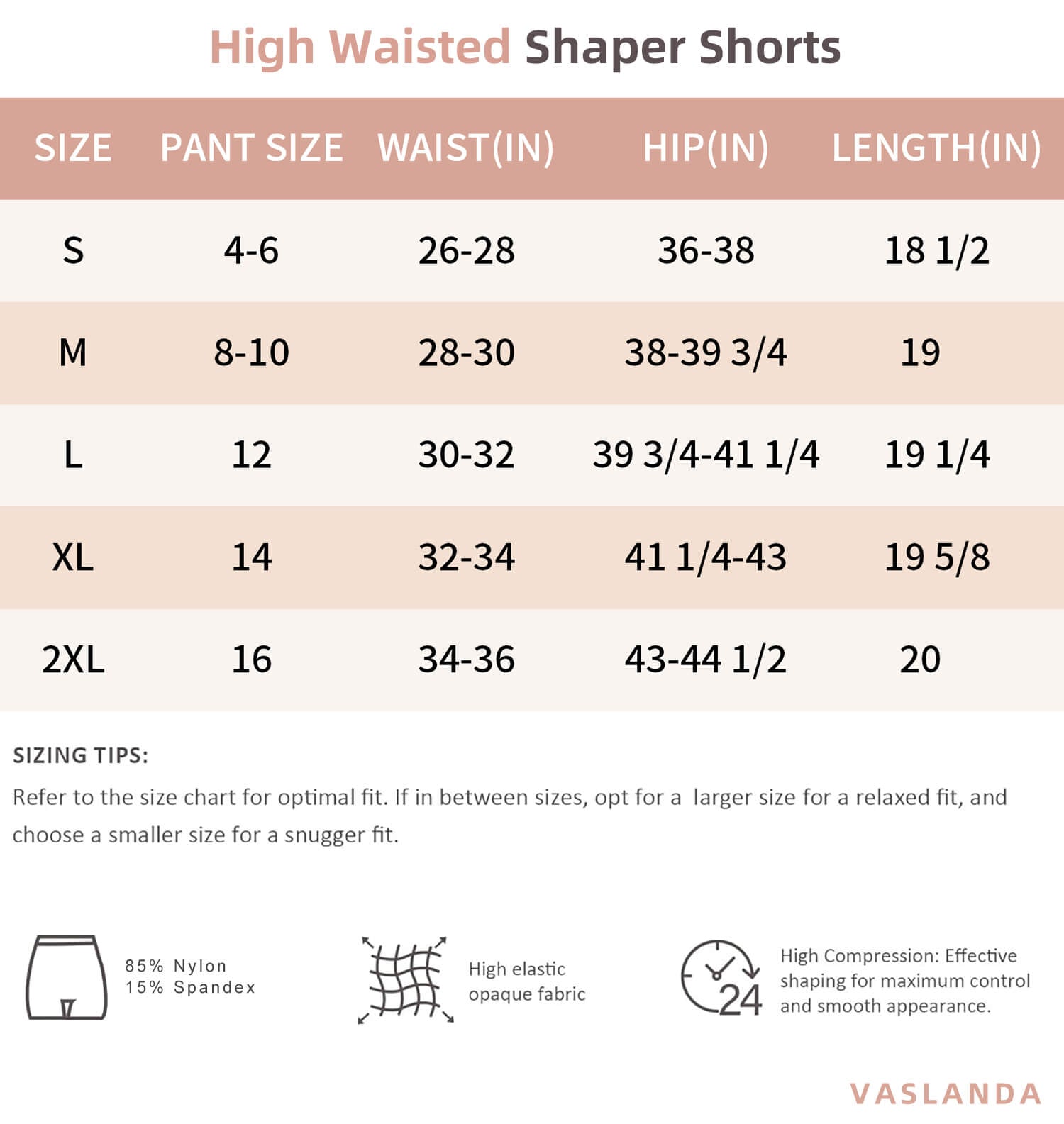 Vaslanda 2 Packs Tummy Control Shapewear Shorts Faja Body Shaper for Women High-Waisted Thigh Slimming