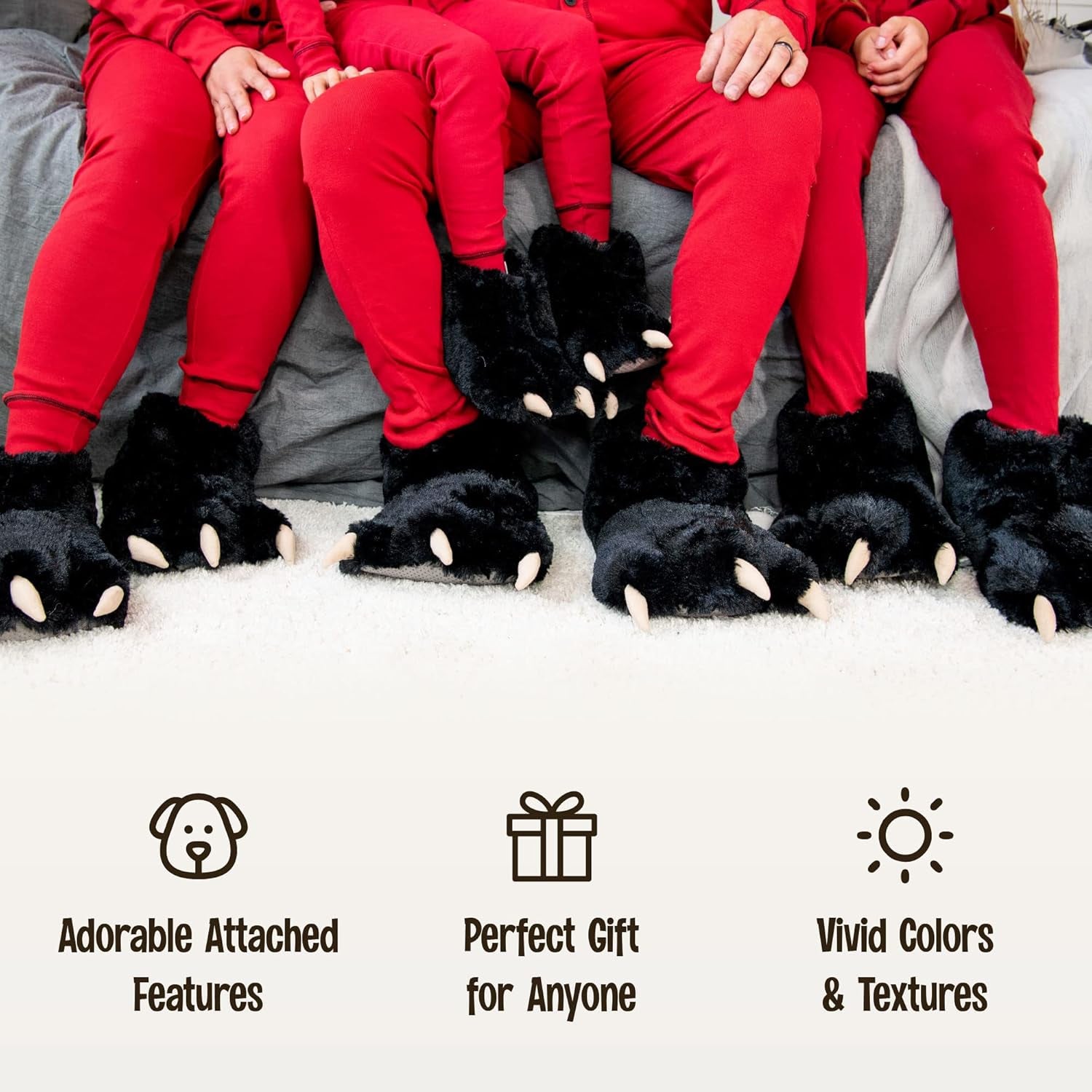 Lazy One Animal Paw Slippers for Kids and Adults, Fun Costume for Kids, Cozy Furry Slippers