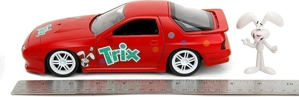 General Mills Trix 1:24 Scale 1985 Mazda RX-7 Die-Cast Model Car with 2.75" Trix Rabbit Figurine