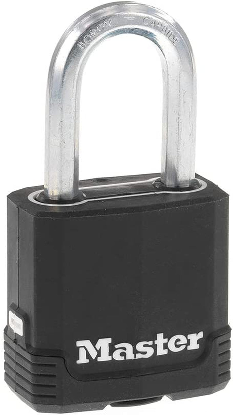 Master Lock Magnum Heavy Duty Outdoor Padlock - Weather Resistant & Cut Safe Shackle - Perfect for Fences, Gates, and Sheds - 2 Pack (M115XTLF) - Black