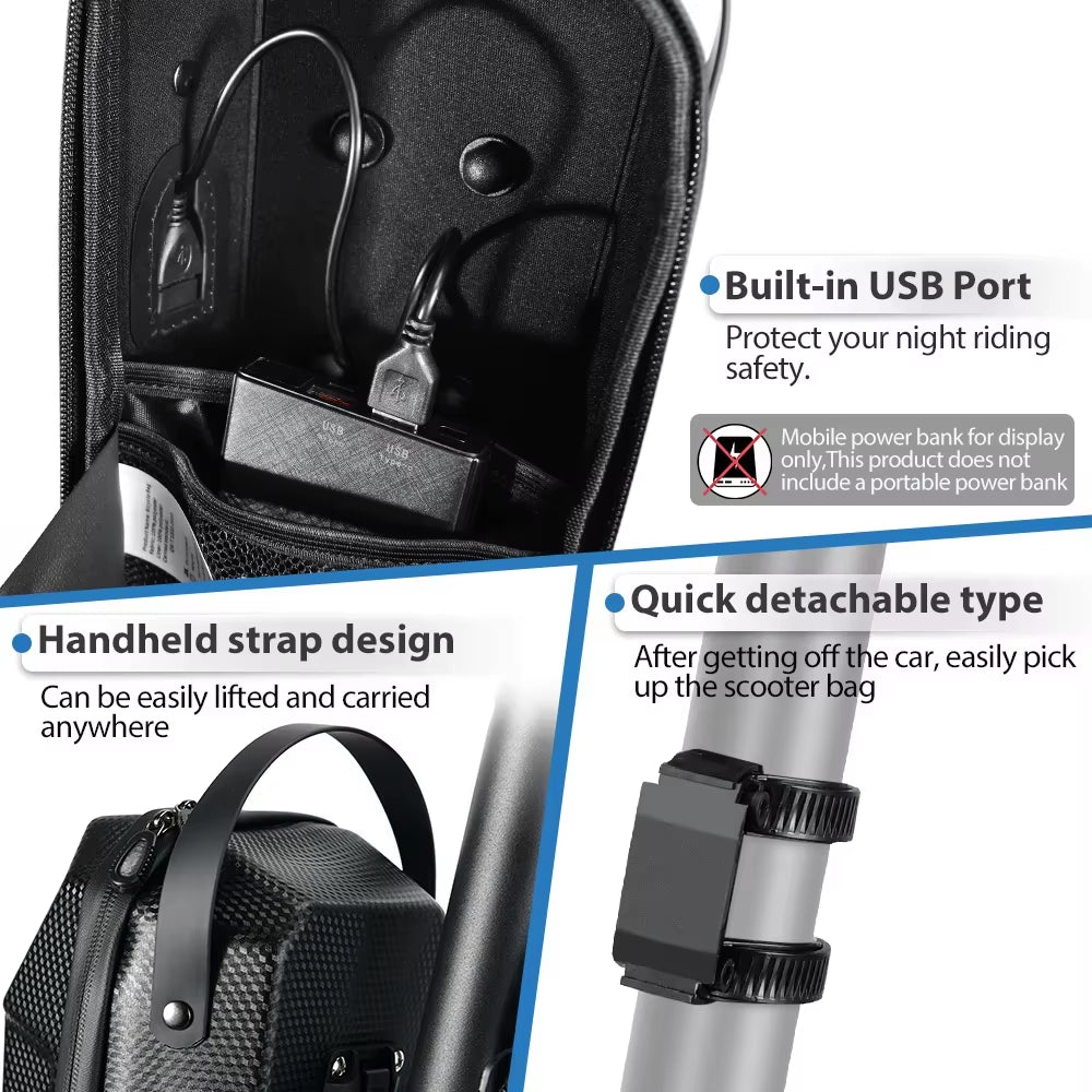 NEWBOLER 3L/5L Electric Scooter Bag Accessories Electric Vehicle Bag with USB Port Waterproof Scooter Front Bag Bike Bag