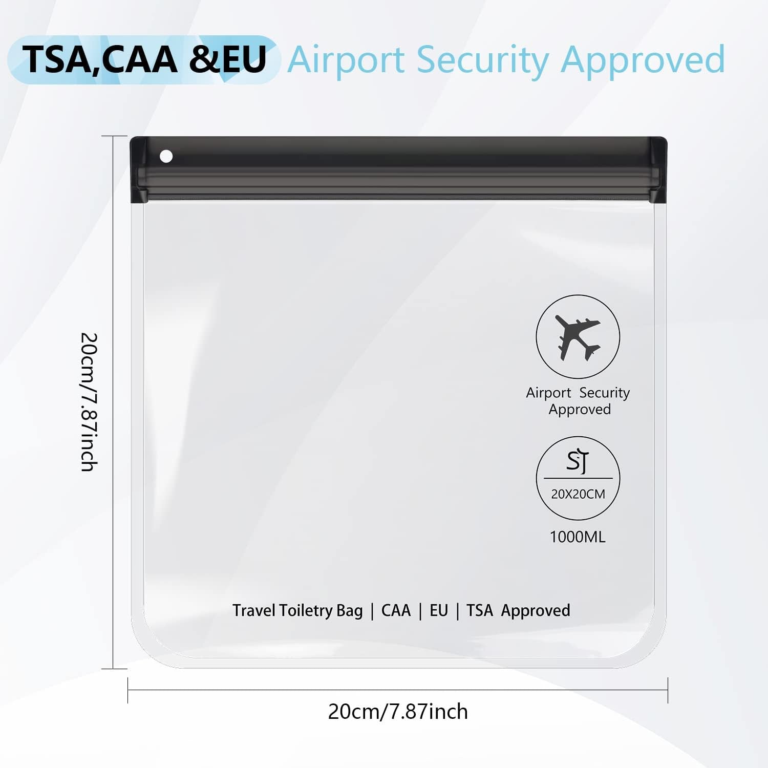 4-Pack Clear TSA Approved Quart Size Toiletry Bags - Waterproof & Leakproof Travel Solutions for Liquids - Perfect for EU, UK & US Carry-On Regulations
