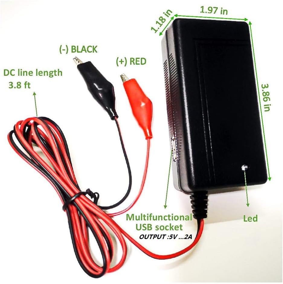 6V/12V Lead Acid Battery Charger for Ride on Toys 12V/6V Kids Ride on Car SLA Charger for 6V/12V Pb Battery Baby Electric Battery SUV Kid Toy Car Motorcycle,12V Power Wheels Charger