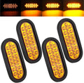 4-Pack 6-Inch Oval Amber LED Strobe Lights with 24 Recessed Mounts