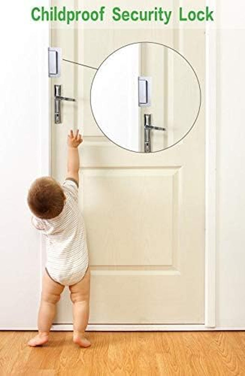Ultimate Childproof Door Reinforcement Locks - 2 Pack with 8 Screws, 800 Lbs Strength, Sleek Silver Finish