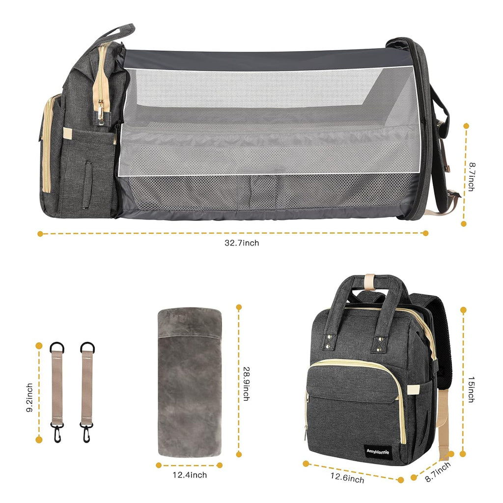 Amyhomie 6In1 Baby Diaper Bag Backpack,Diaper Bag with Changing Station,Newborn Registry Baby Shower Gifts