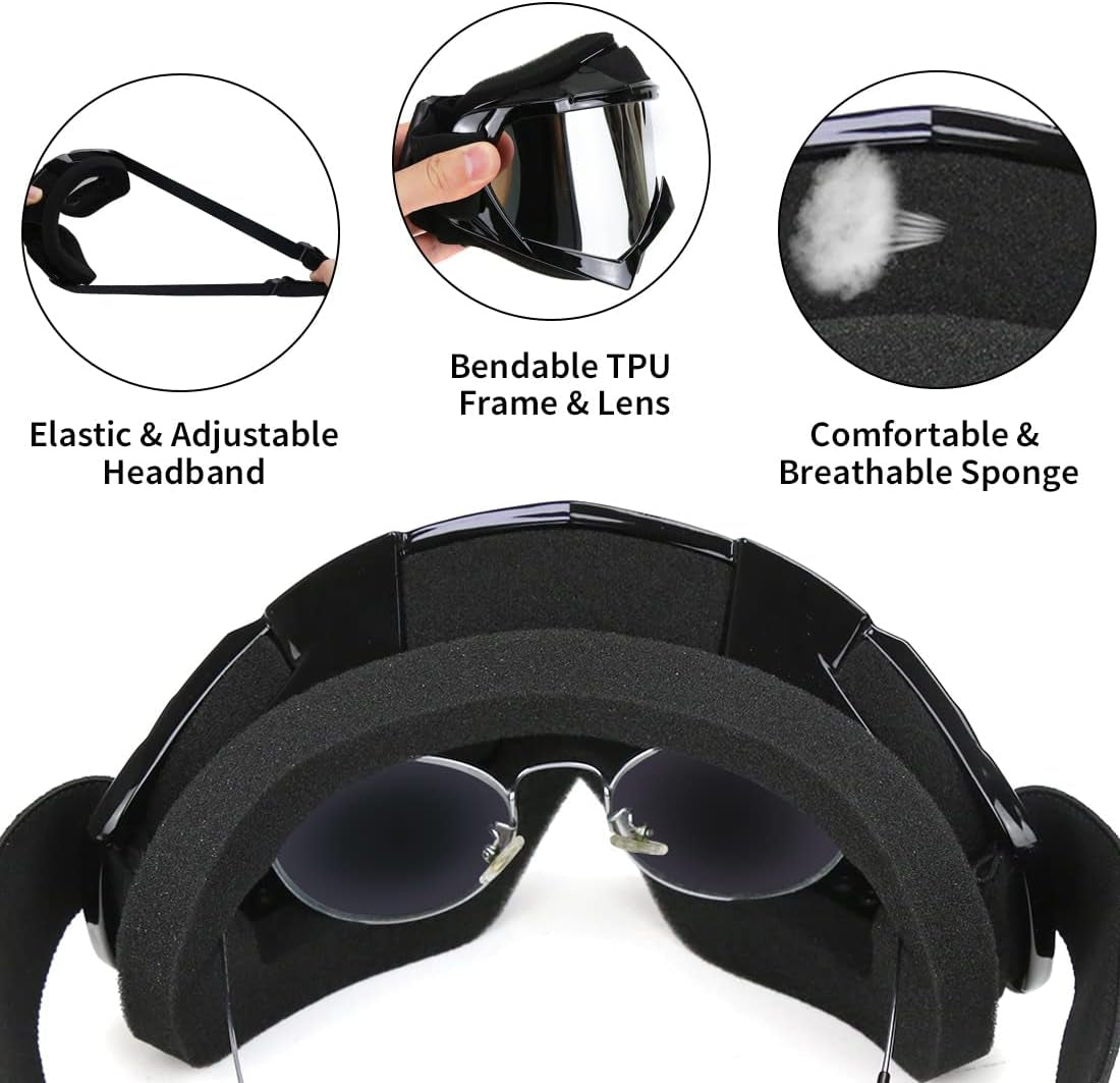 JAMIEWIN Offroad Motocross Goggles - Ultimate ATV, Dirt Bike & Motorcycle Eye Protection with Anti-UV, Dustproof & Anti-Fog Lenses for All Ages!
