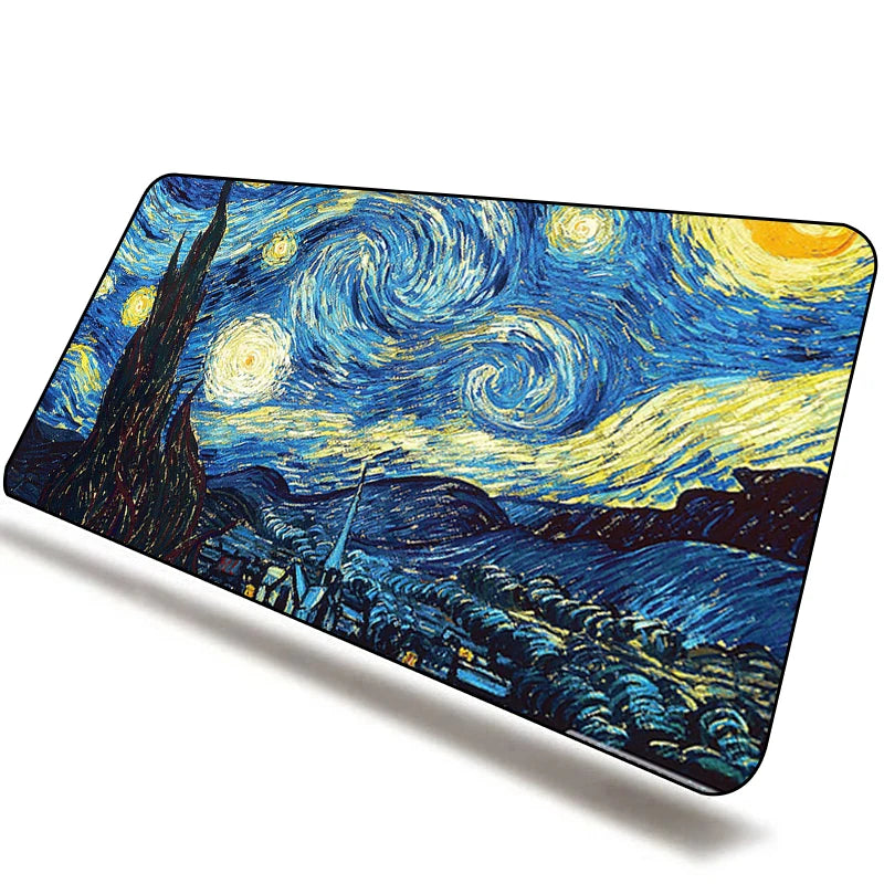 Van Gogh-Inspired Large Non-Slip Mouse Pad for PC Gamers - XXL Gaming Desk Mat and Keyboard Accessory