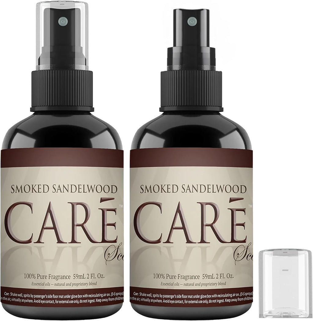 Care Scents Luxury Car Freshener, Long-Lasting Car Scent Spray, 2-Pack Car Scents Air Freshener, Car Fragrance to Freshen up Car, Smoked Sandalwood, 4 Fl Oz