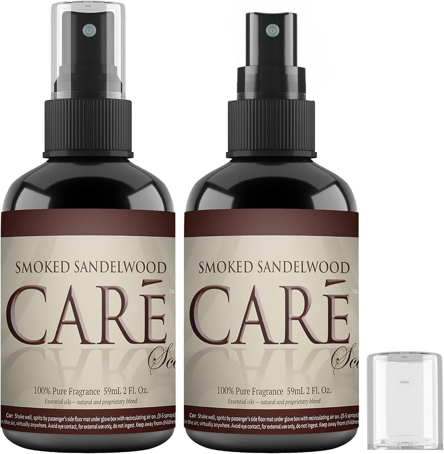 Care Scents Luxury Car Freshener, Long-Lasting Car Scent Spray, 2-Pack Car Scents Air Freshener, Car Fragrance to Freshen up Car, Smoked Sandalwood, 4 Fl Oz