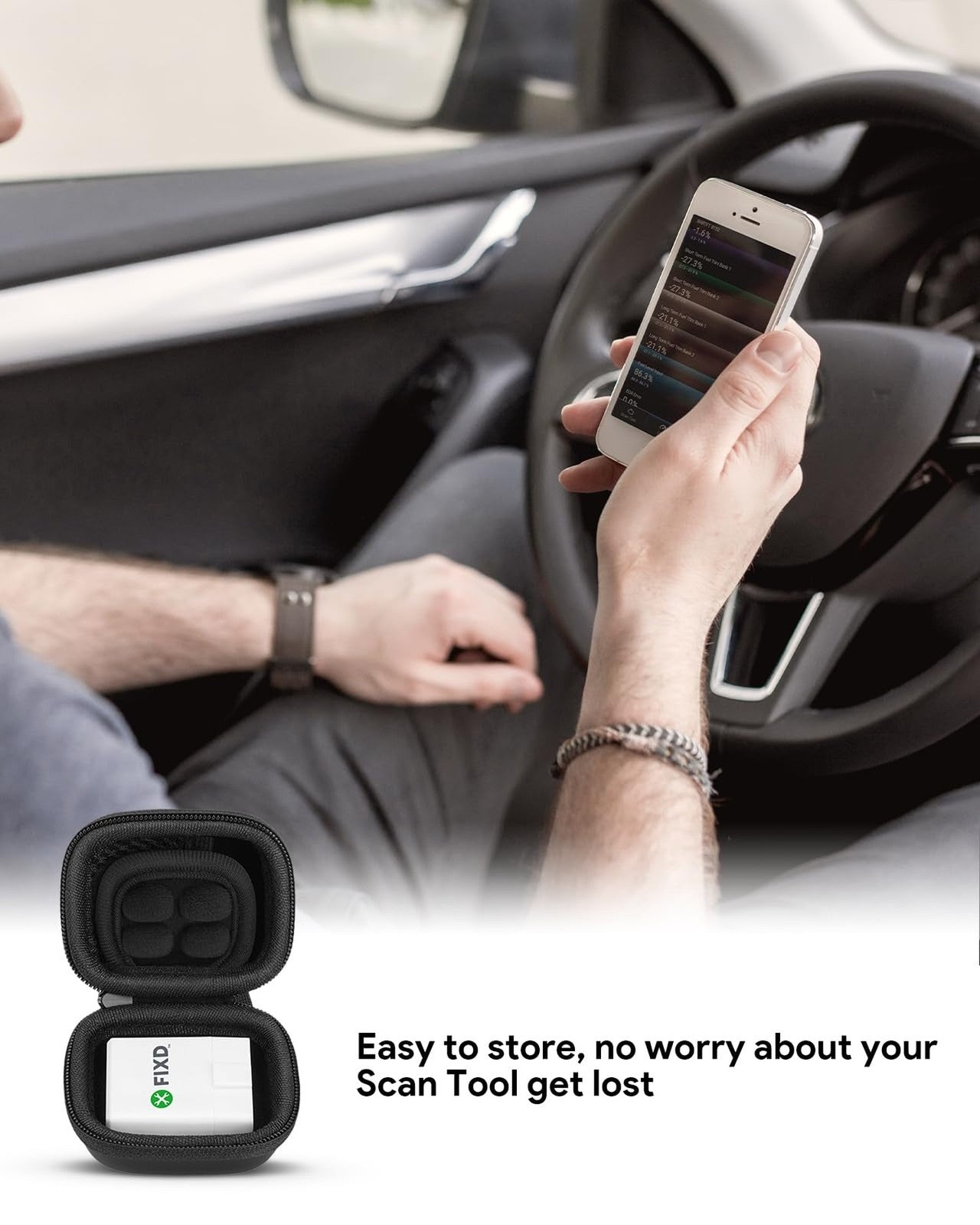 Fixd Obd2 Bluetooth Car Diagnostic Tool Auto Health Monitor Device Case Only New