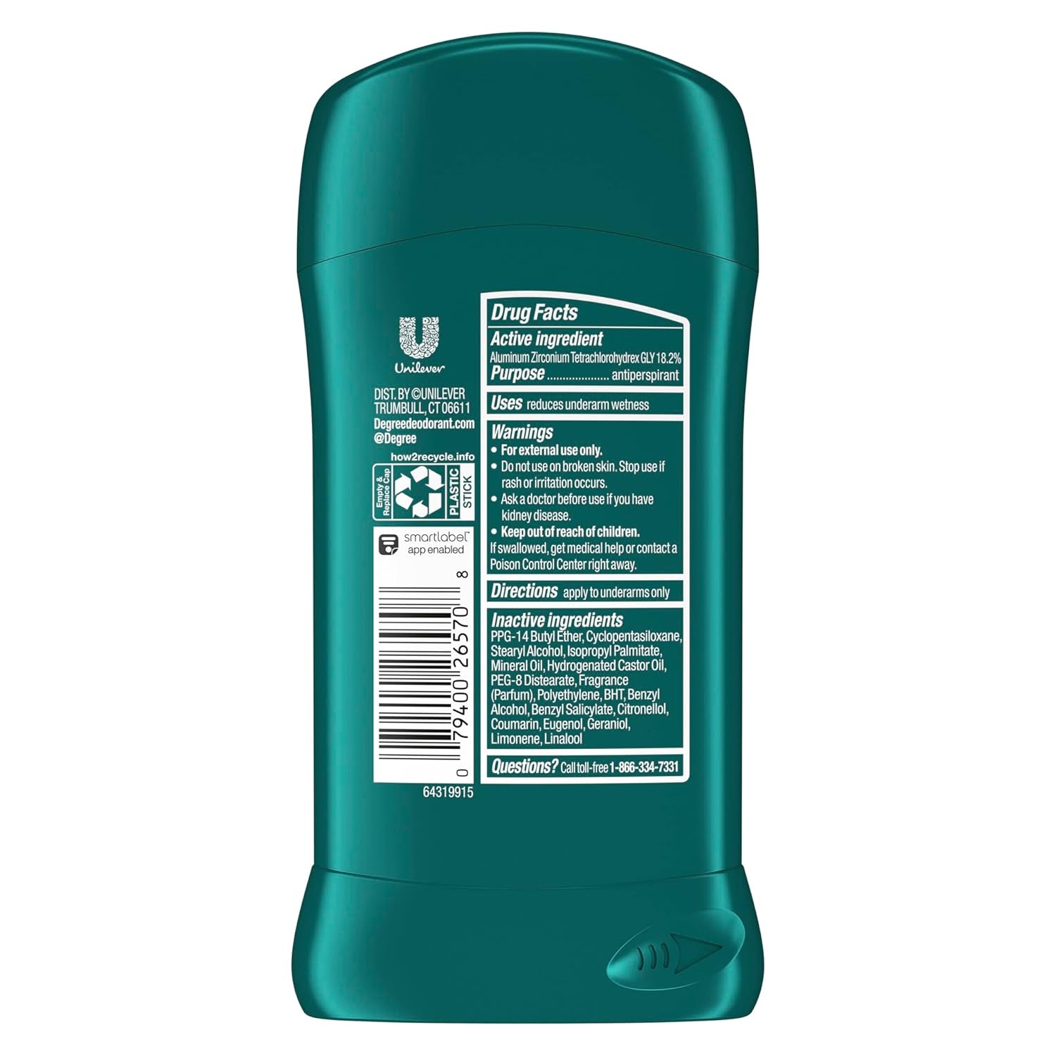 Degree Men Original Protection Antiperspirant Deodorant, Sport, 2.7 Oz Pack of 6