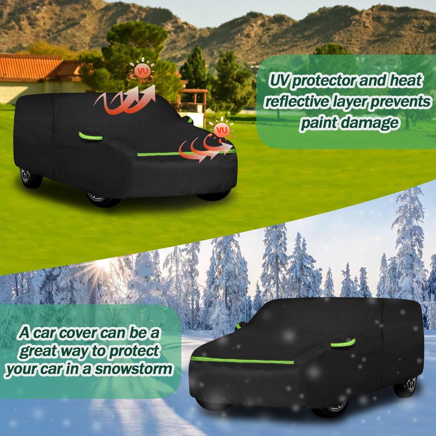 Premium Waterproof Car Cover for 2003-2026 Chevrolet Express & GMC Savana Vans - Ultimate UV, Rain, Dust & Snow Protection with Zipper Door & Windproof Straps