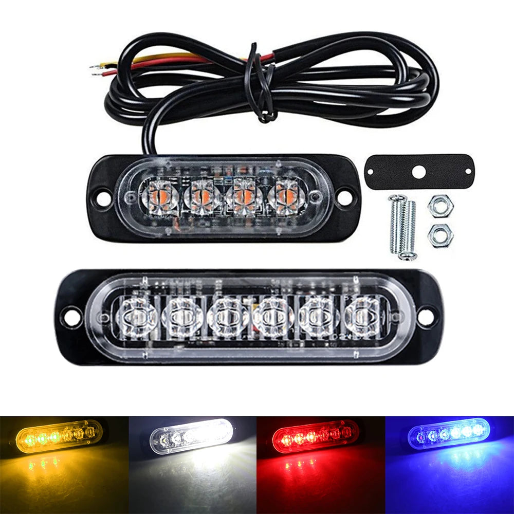 6LED Warning Light LED Trailer Lights Truck Side Indicator Lights Car Grille Malfunction Light Bar SUV Motorcycle Ships Beacon