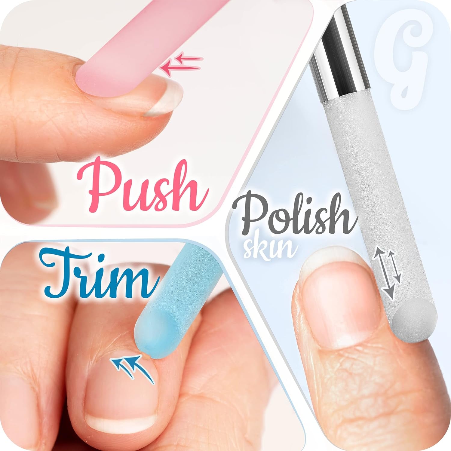 GLADZY Professional Glass Cuticle Pusher - Durable Manicure Stick with Genuine Czech Quality for Effortless Cuticle Removal