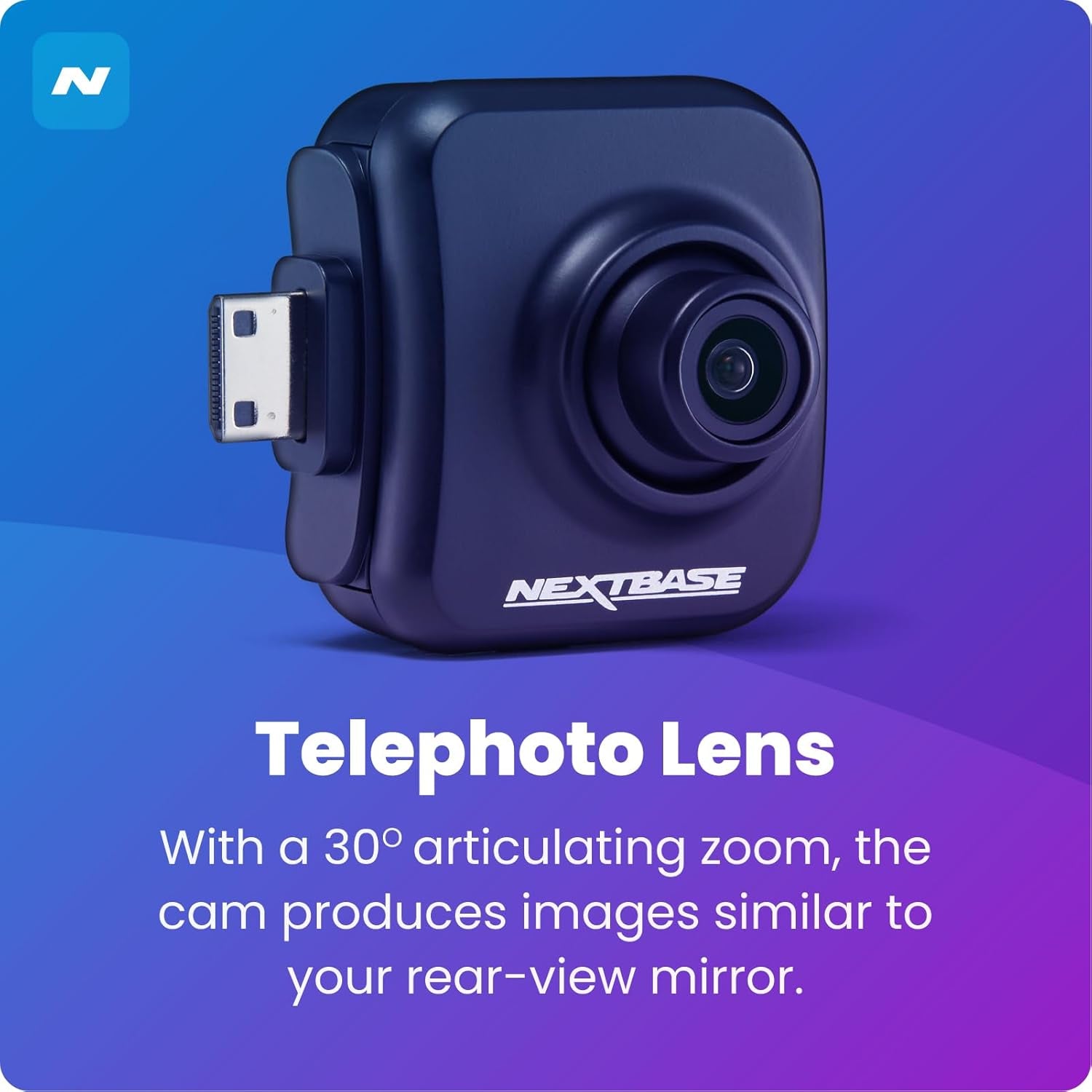 Nextbase Dash Cam Add-On Rear View Exterior Camera Compatible 322GW 422GW 522GW 622Gw-Black