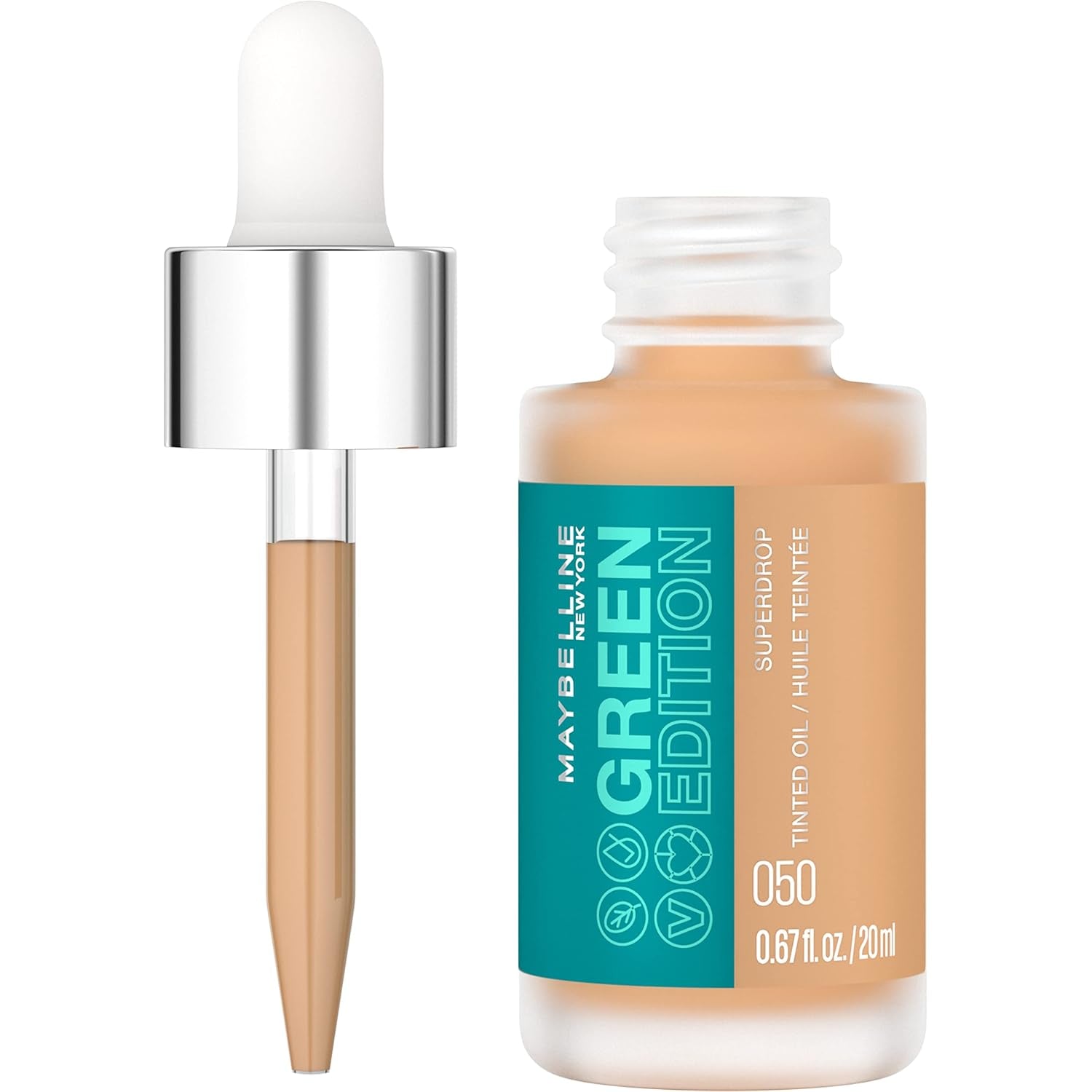 Maybelline Green Edition Superdrop Tinted Oil Foundation - Adjustable Natural Coverage with Jojoba & Marula Oil, 35ml