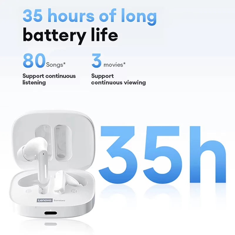 New Lenovo LE209 Wireless Bluetooth Earphone ANC Noise Reduction Hifi Music Bluetooth Headphone 30H Battery Life Gaming Headset