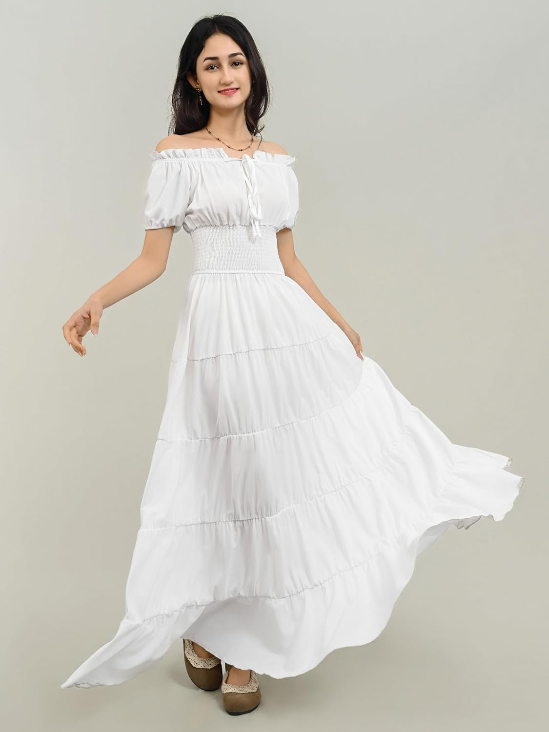 Zhitunemi Renaissance Costume Women Dress: Medieval Costumes for Women Renaissance Dresses - Peasant Cottagecore Theme Party