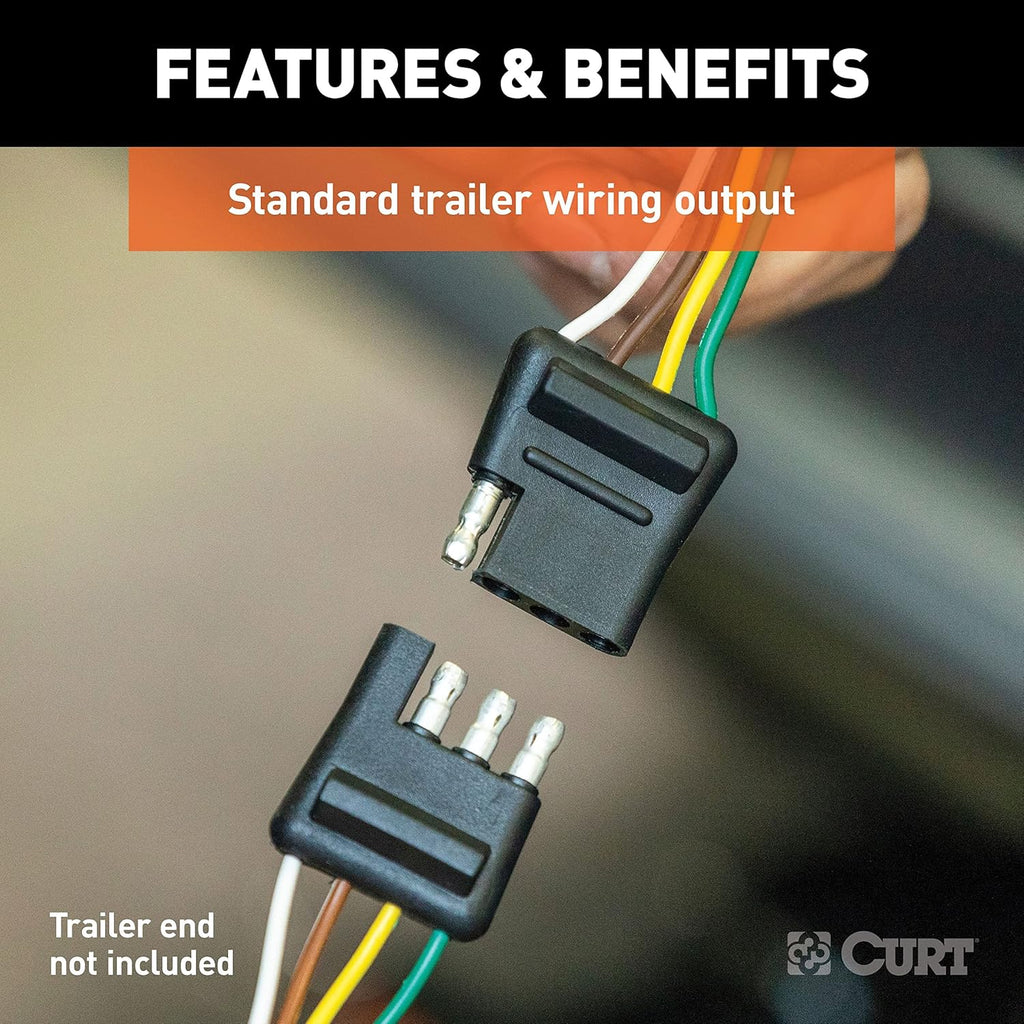 CURT 55563 Vehicle-Side Custom 4-Pin Trailer Wiring Harness for Select Lexus RX 330, Lexus RX 350