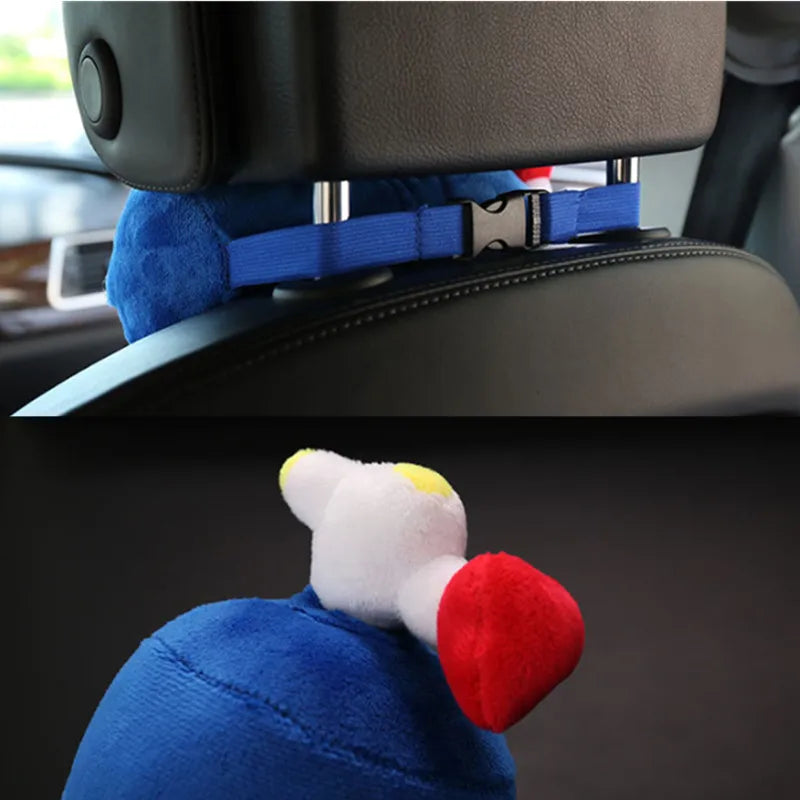 Car Seat Neck Pillow and Waist Cushion - Creative Plush Headrest in Nitrogen Cylinder Shape, Premium Car Accessories