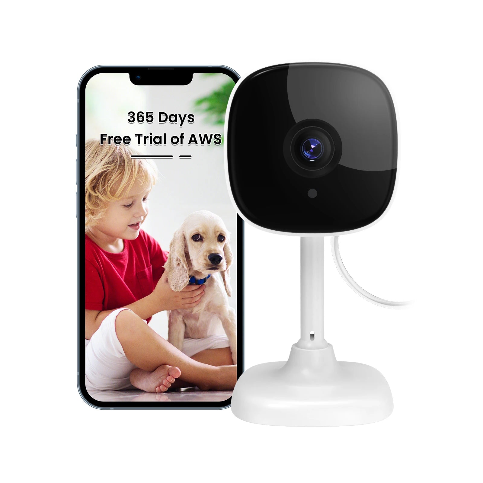 1080P Hd Wifi Ip Camera Indoor Night Vision Ai Detection Surveillance Cube Cameras for Pet Baby Monitor with Alexa & Google Home