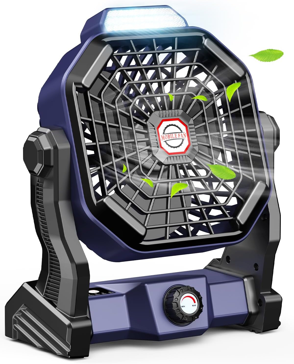 JINLICTE Rechargeable Portable Camping Fan - 9 Inch, Stepless Speed, Ultra-Quiet, 8-36 Hours Runtime for Outdoor Adventures, Picnics, and Home Use