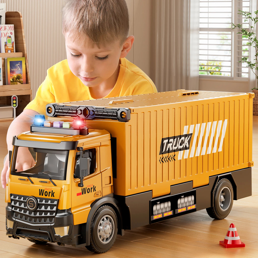Ultimate Carrier Truck Race Track Set - Construction Toy for Boys Aged 3-8 with Tower Crane and Transport Cars